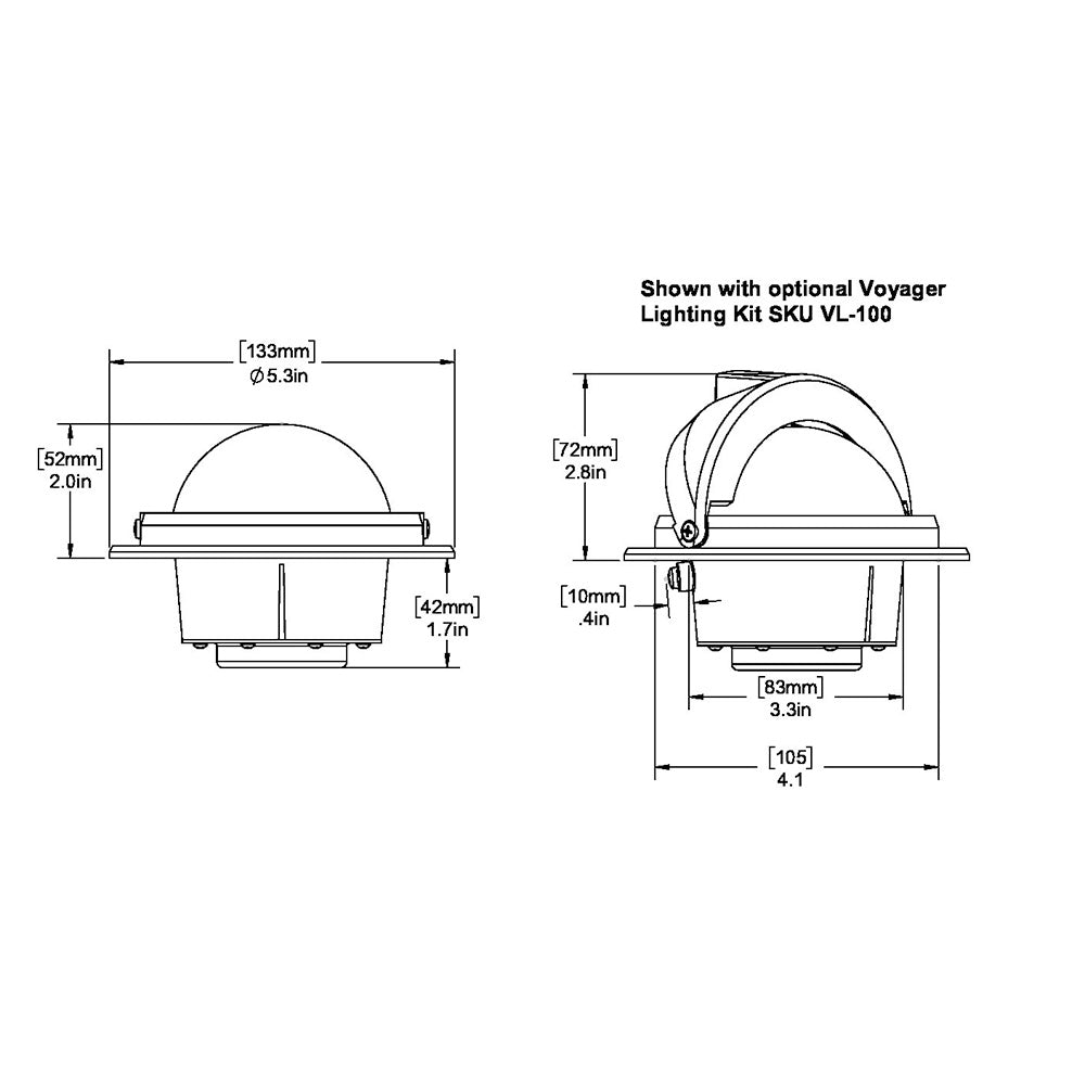 Ritchie - Voyager Compass - Flush Mount, Black
