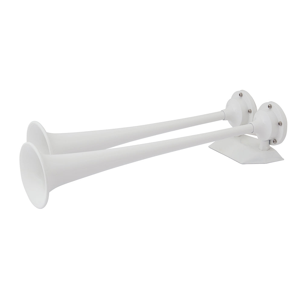Marinco - White Epoxy Coated Dual Trumpet Air Horn - 12V