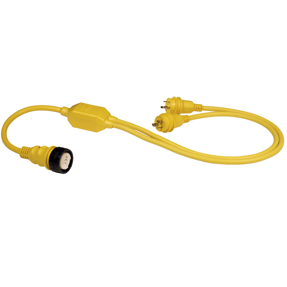 Marinco - Marine Power Connection Y Cable - 50A Female to 2-30A Male Reverse