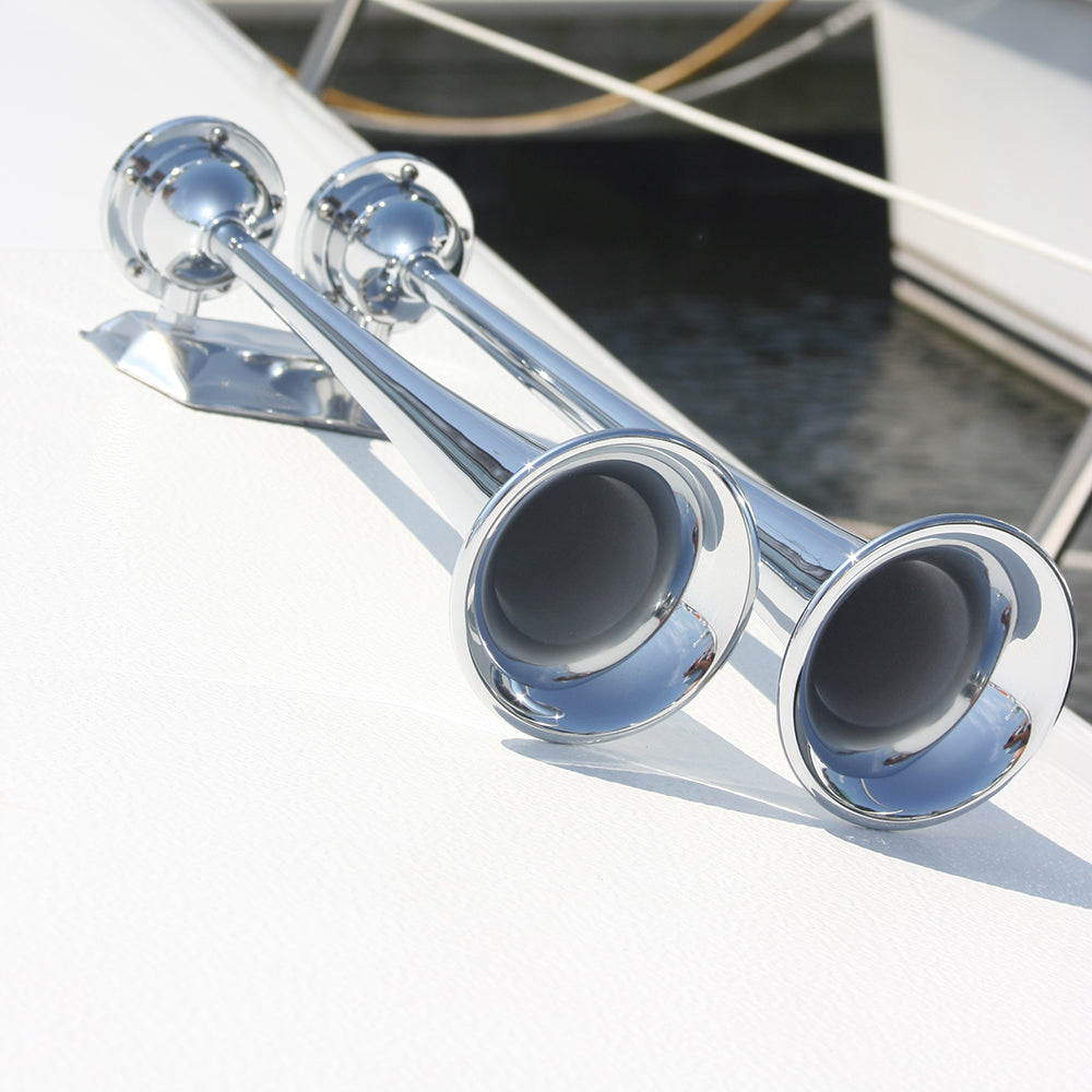 Marinco - Chrome Plated Trumpet Air Horn - 24V