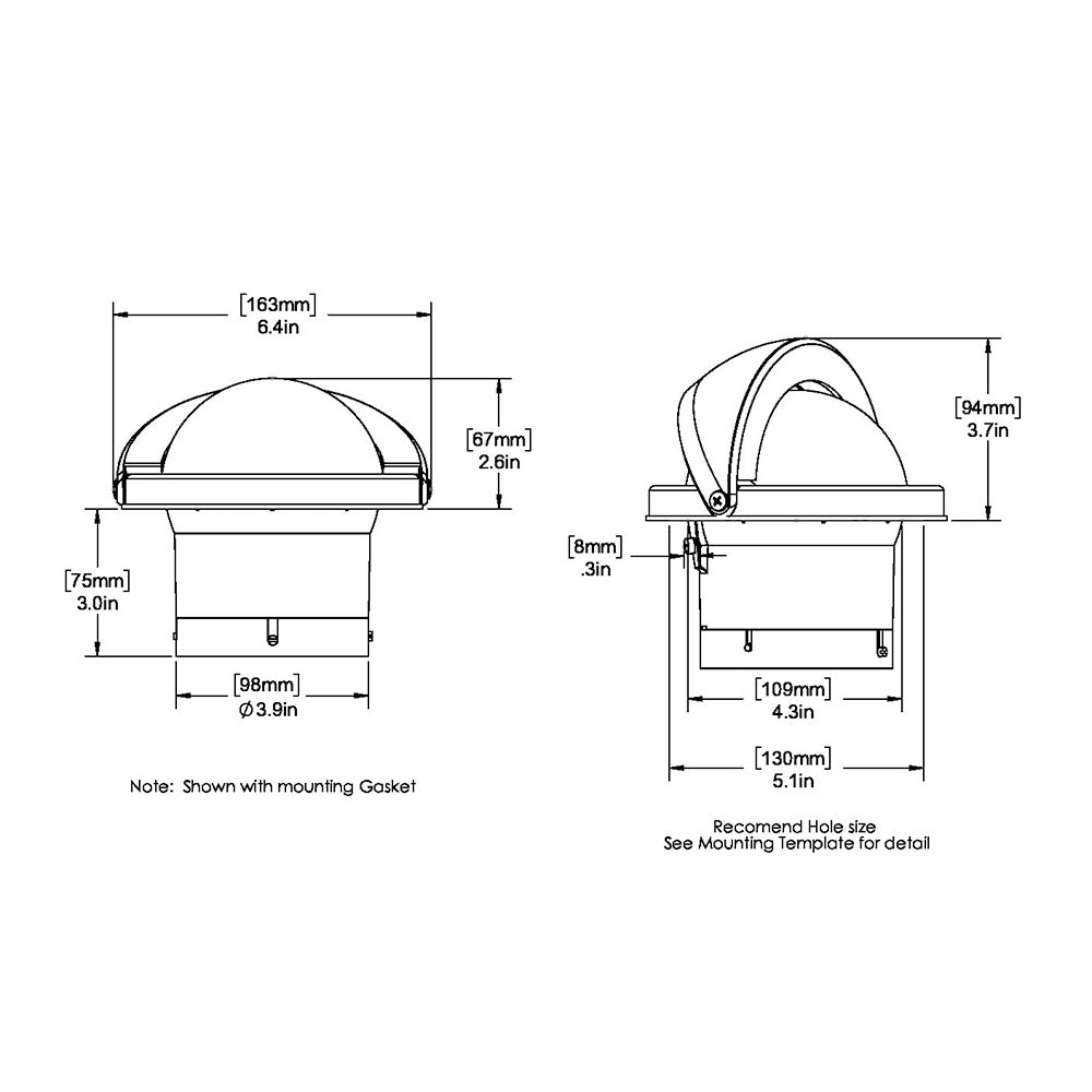Ritchie - SuperSport Compass - Flush Mount, 4.1/2"
