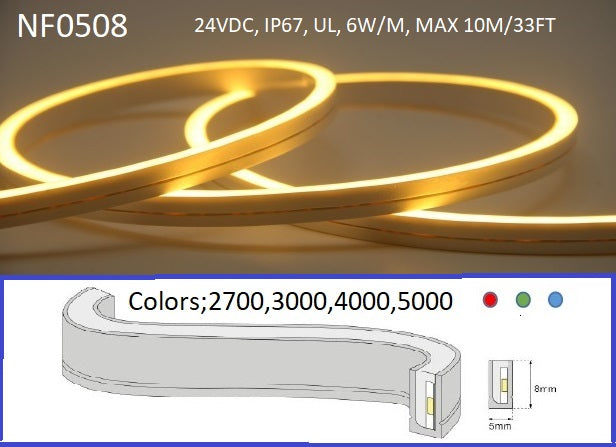 Apollo - 5X8 Neon Flex - 6W/M, Dimmable