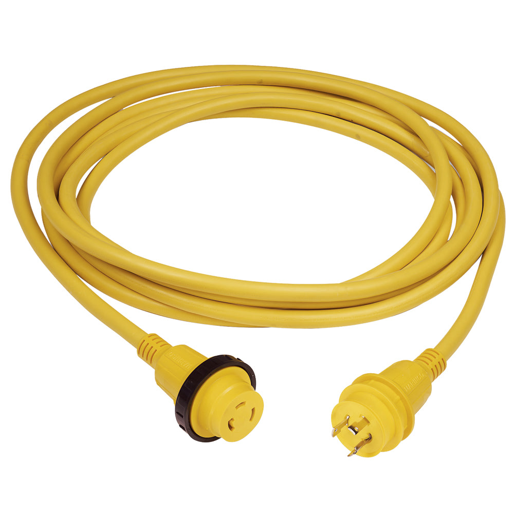 Marinco - 25' Molded Cordset - 125V, 30A, Yellow