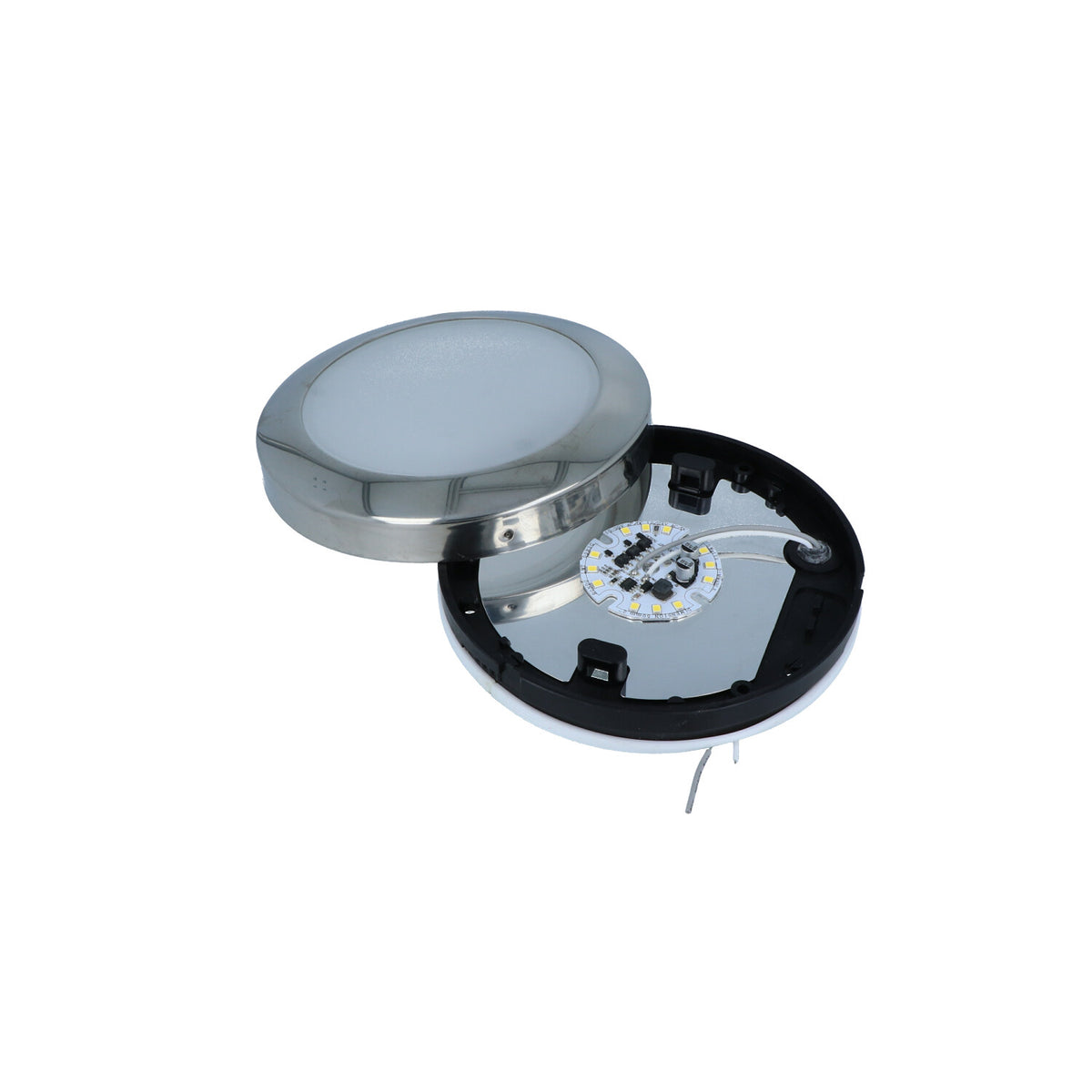 Mega LED - Andros LED Downlight Fixture - Surface Mount, 10-30V DC, Frosted Glass, Stainless Steel 316 Trim