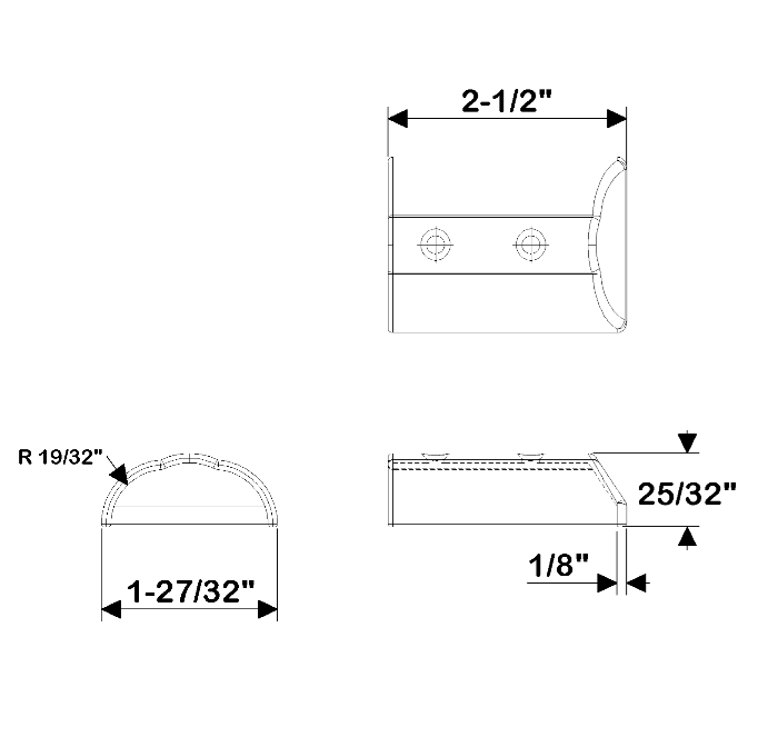 TACO Marine SuproFlex Small Rub Rail End Cap, For V11-9960, Type-316L SS, Mirror Polish
