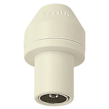 Vimar Coaxial TV Socket Outlet, IEC 9.5mm, 75 Ohm, Axial Entry, RG59, Ivory
