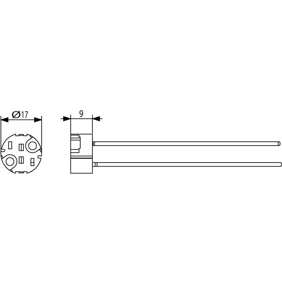 Vimar Halogen Lampholder, G4/G5.3/GX5.3/G6.35/GY6.35, 24V 4.5A, 140 mm PTFE Cable