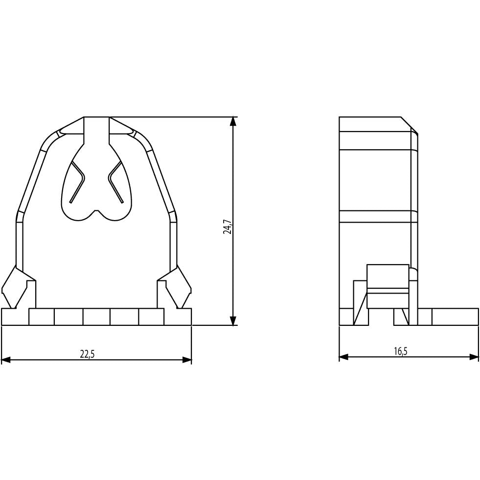 Vimar G5 Fluorescent Tube Lampholder, 250V 2A, 110C Rated, Snap Fixing, Screwless Terminals