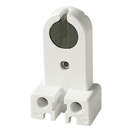Vimar G13 Fluorescent Lamp Holder, 2A 250V, Rotor-Type, Screw Fixing, Brass Contacts, 80C Rated, White Housing