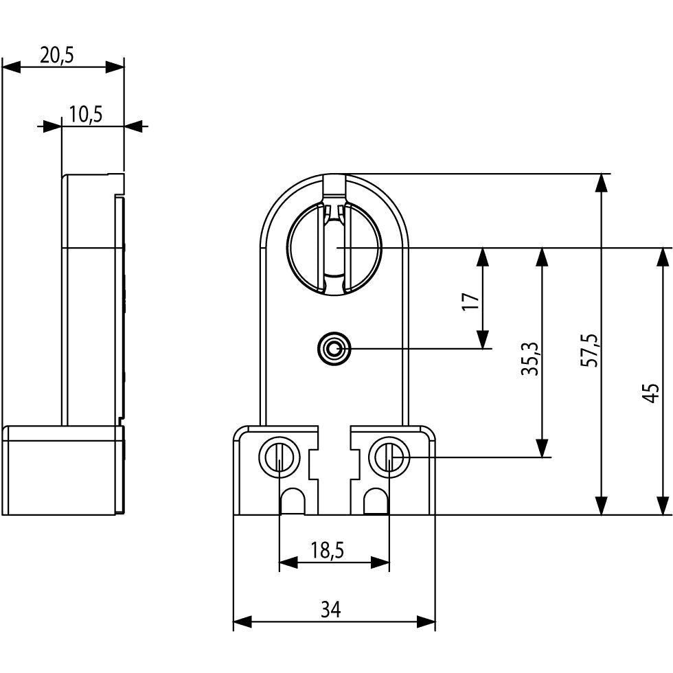 Vimar G13 Fluorescent Lamp Holder, 2A 250V, Rotor-Type, Screw Fixing, Brass Contacts, 80C Rated, White Housing