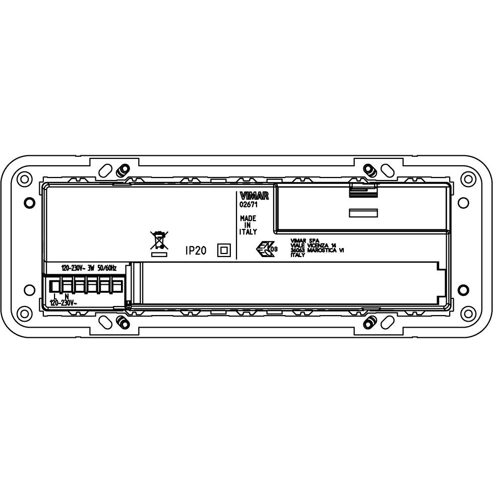 Vimar Eikon Evo 7M LED Lamp, For Eikon Evo Cover Plate, 120-230V, 80 lm, IP40