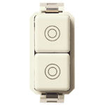 Vimar 8000 Two 1P NO Push Buttons, 10A 250V, IP40, White Finish