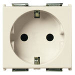 Vimar 8000 Series German 2P+E SICURY Socket Outlet, 16A, 250V, IP20, Flush-Mounted, 2 Modules, White RAL 9001, Screwed Terminal, Enhanced Contact Protection