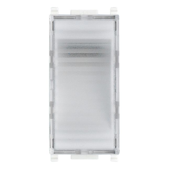 Vimar PLANA 1-Module LED Auxiliary Emergency Lamp, 100-240V AC, Rechargeable Li-Ion Battery, 2.5h Autonomy, Courtesy or Step Marker Light, External 1-Way Switch Control