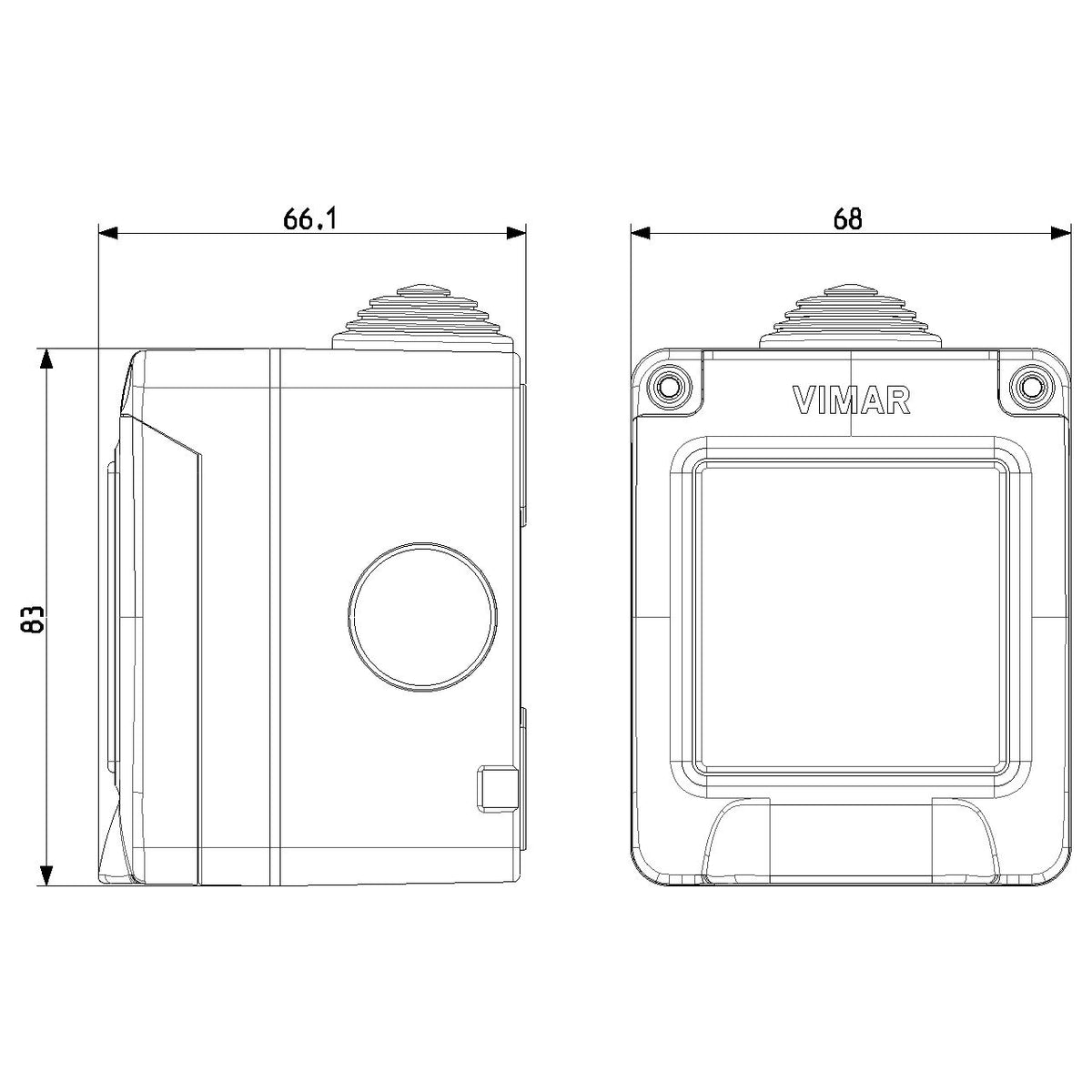 Vimar Isoset IP55 1M Surface Enclosure, For Eikon, Arké & Plana