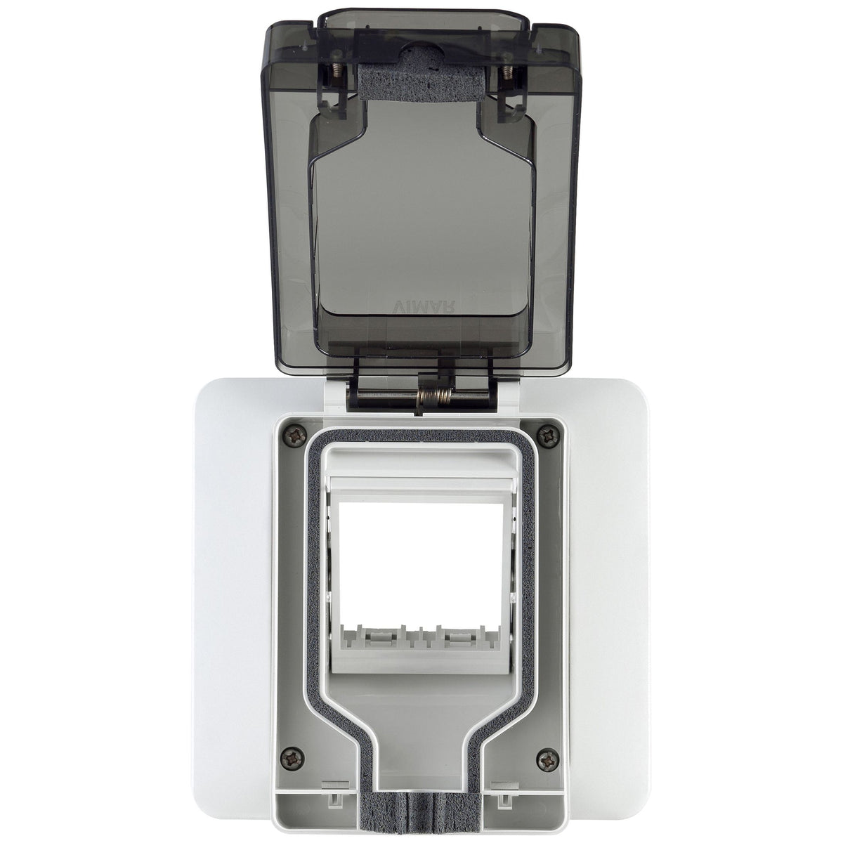 Vimar Isoset IP55 Enclosure With Inserted Socket, 2-Module, For Eikon/Arké/Plana Modules, For 3-Module Flush Mounting Box