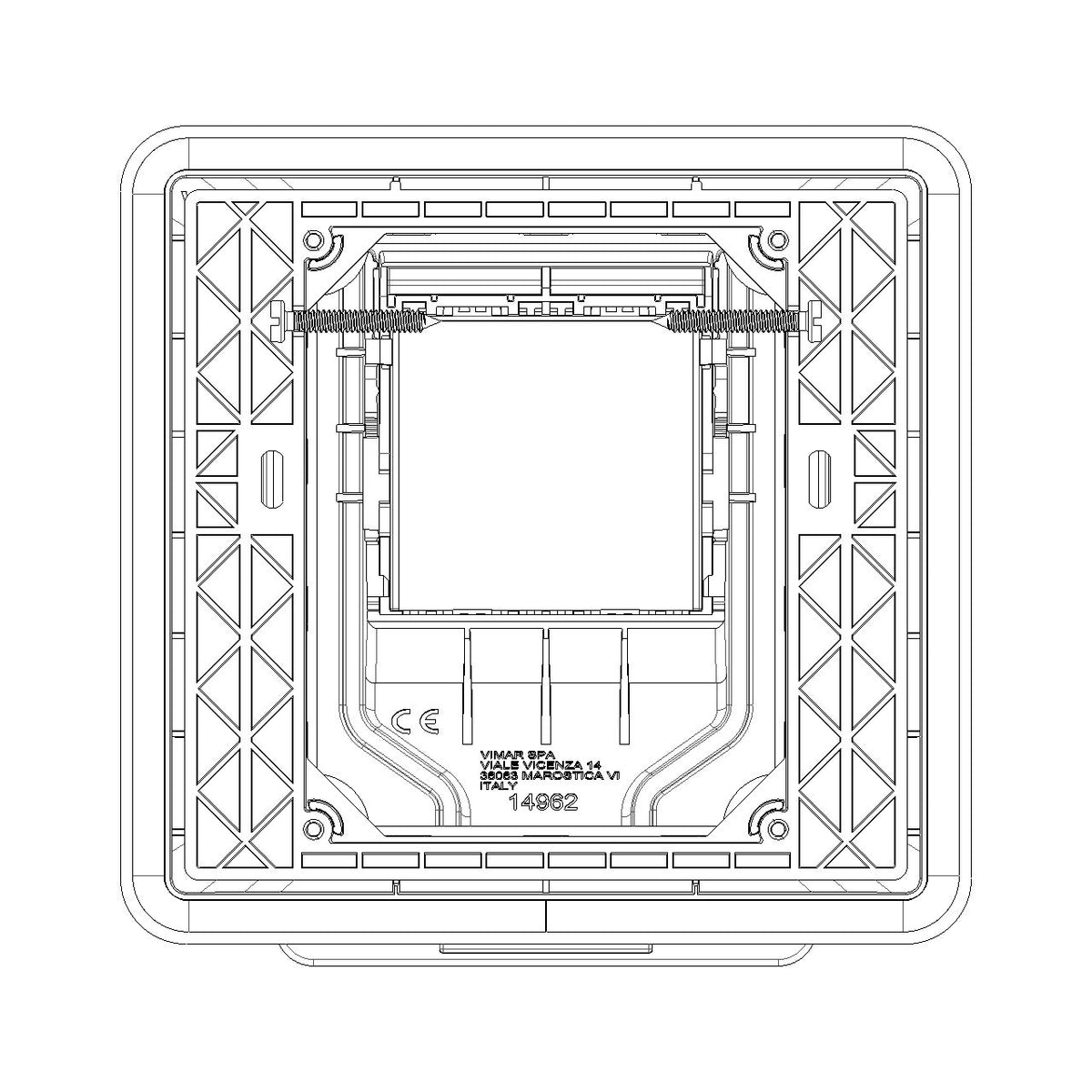 Vimar Isoset IP55 Enclosure With Inserted Socket, 2-Module, For Eikon/Arké/Plana Modules, For 3-Module Flush Mounting Box
