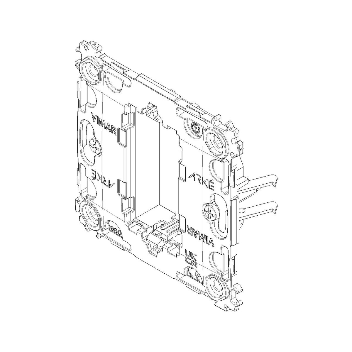 Vimar ARKÉ 1-Module Mounting Frame, With Claws, For 60 mm Round Boxes