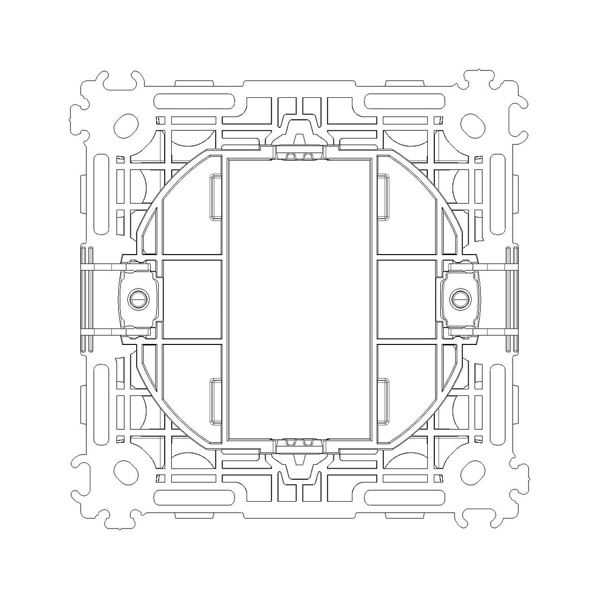 Vimar ARKÉ 1-Module Mounting Frame, With Claws, For 60 mm Round Boxes