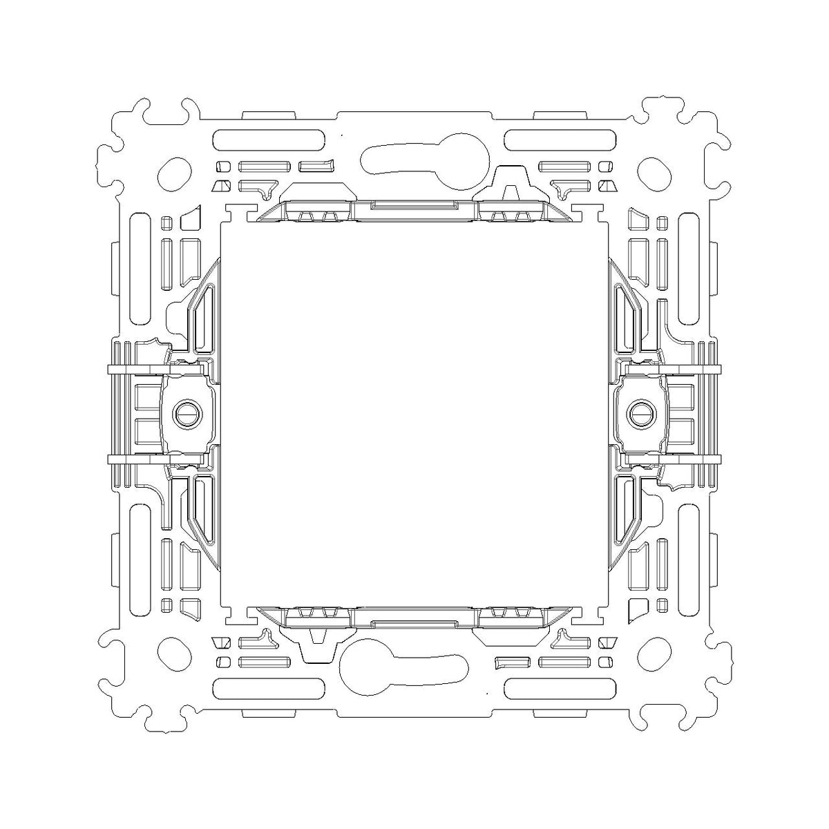 Vimar ARKÉ 2-Module Mounting Frame, For 60 mm Round Boxes, 71 mm Centers, Claw Mount