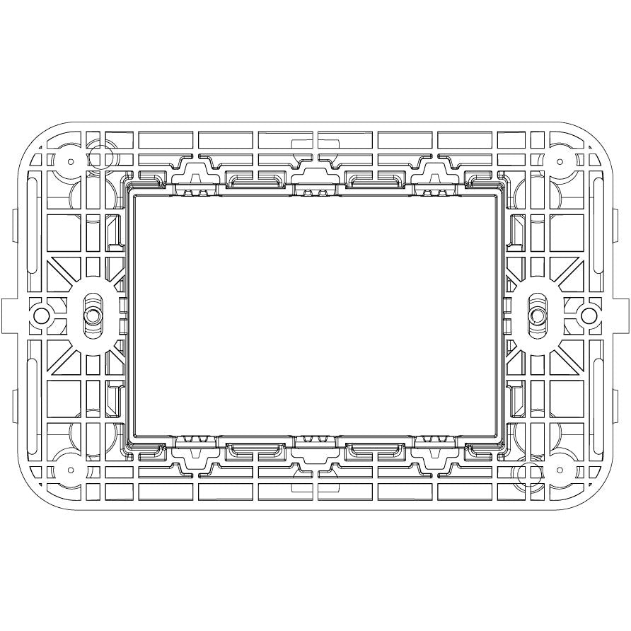 Vimar Arké 3-Module Mounting Frame, Flush-Mounted, With Screws