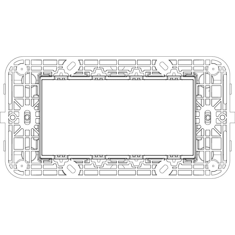 Vimar Arké 4-Module Mounting Frame, With Screws, Thermoplastic, Flush-Mount