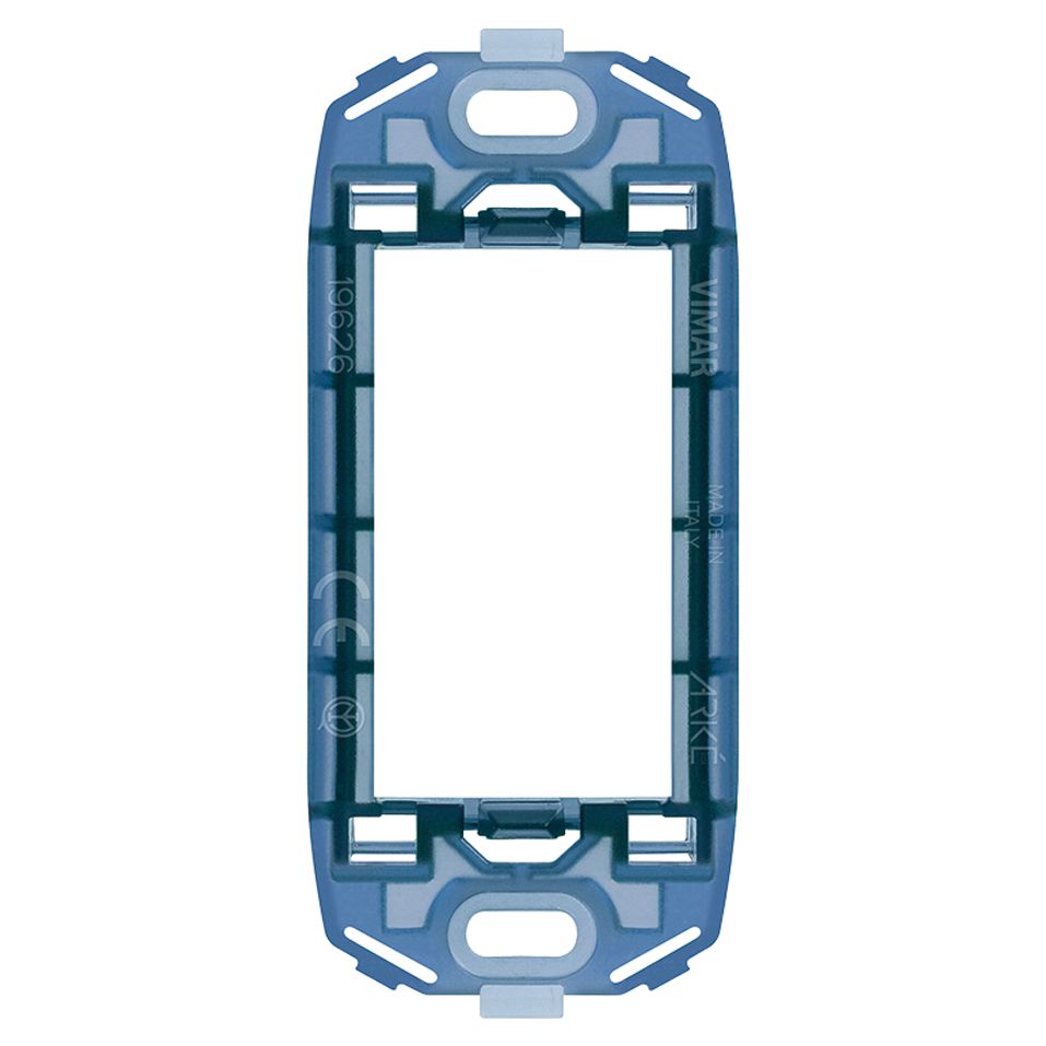 Vimar ARKÉ 1-Module Panel Mounting Frame, With Screws, Thermoplastic, Front-Side Mount, Horizontal and Vertical