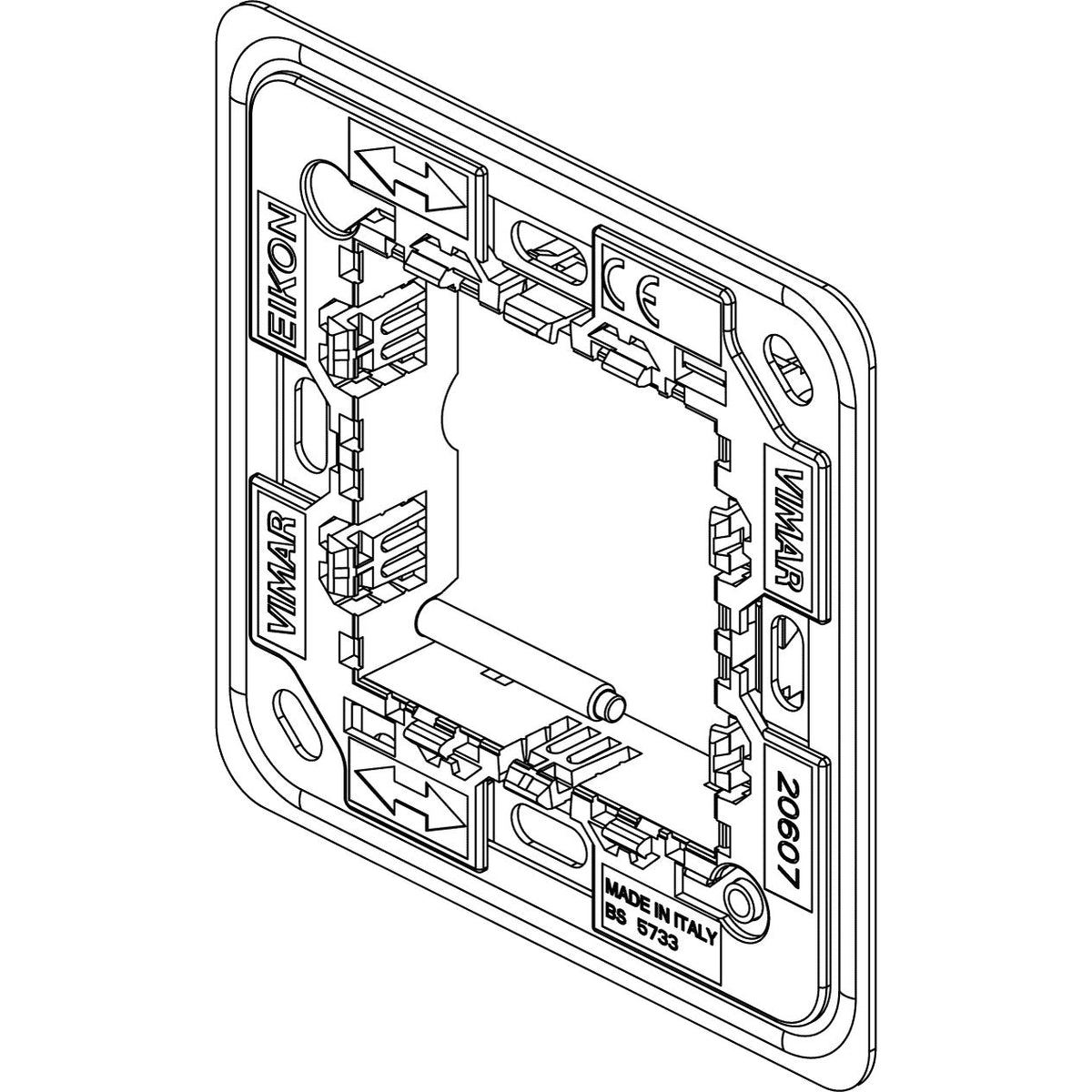 Vimar Eikon 2M Mounting Frame, For British Standard Square Boxes