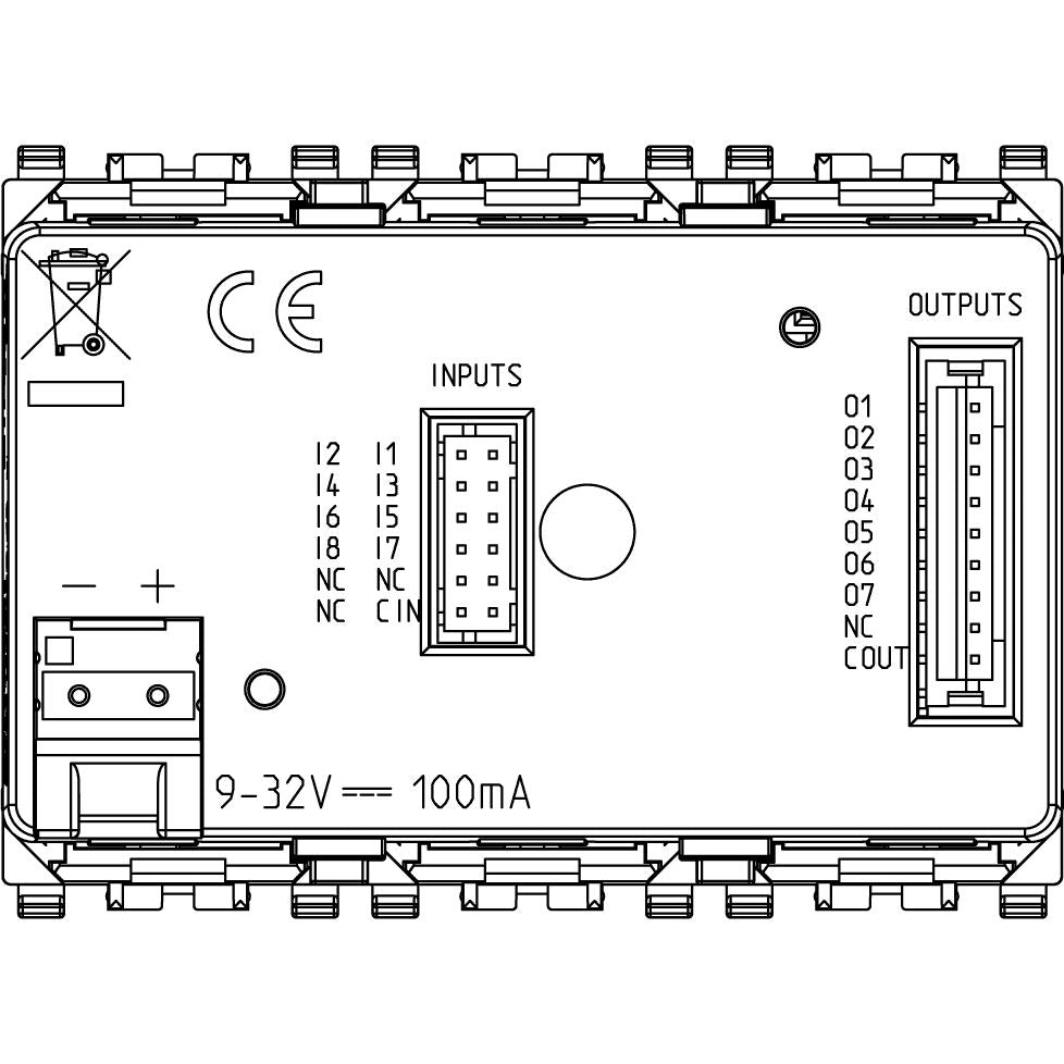 Vimar Eikon Tactil 8IN/7OUT Electronic Control, 9-32VDC, 6 Buttons, RGB LED