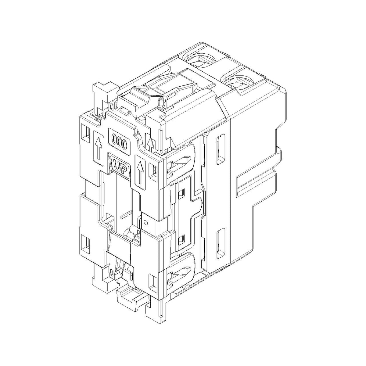 Vimar Linea 1P NO Pushbutton Mechanism, For 1-Module Button, 10A 250V, IP40, Illuminable