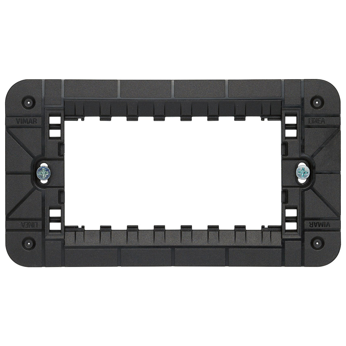 Vimar Linea 4-Module Mounting Frame, Flush Mount, With Screws, Thermoplastic