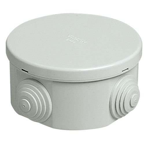 Vimar Surface-Mount Junction Box, IP44, Round, 80 x 40 mm