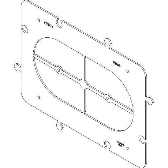 Vimar Accessory for 4-Module Hollow Wall Boxes, Frame, Centering Template, Coupling Joint
