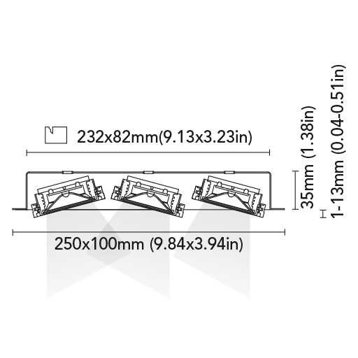 BCM - Evia 3-35H Triple Adjustable Downlight - 2700-6000K, Tunable White, 24VDC