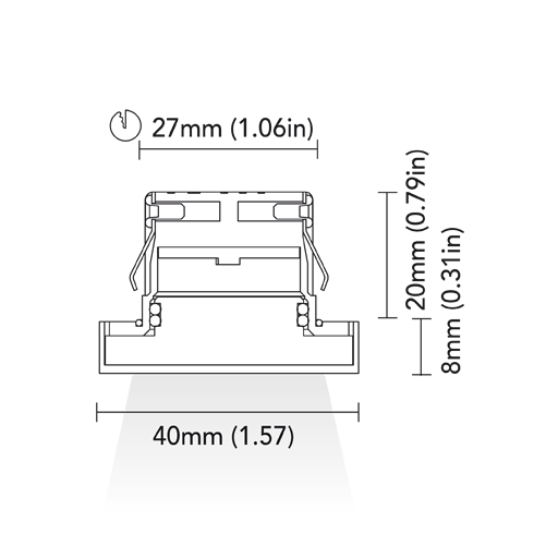 BCM - Florida 1L 40 Courtesy Lights - Polished Stainless Steel, 1.5W, Blue LED, Screw Mount, 1.5W, 8-32V, IP66