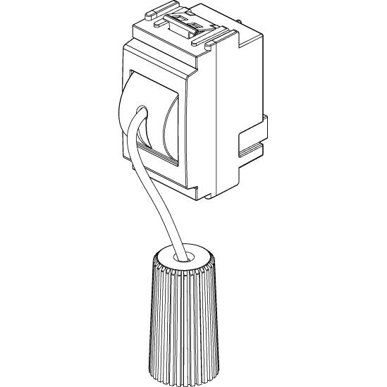 Vimar IDEA 1P NO Cord-Operated Push Button, 10A, 250V, IP40, 1.5 m Cord, Halogen-Free Thermoplastic