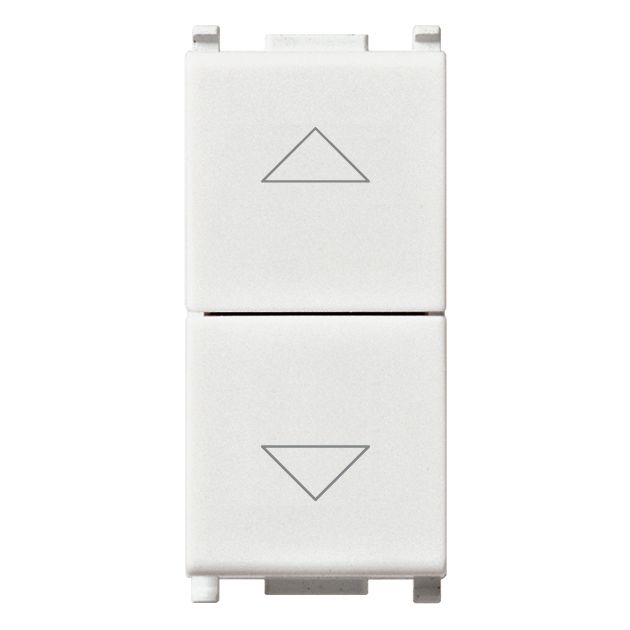 Vimar Plana 3-Position 2-Button 2-Way Switch, 2P, 10AX, 250V, Central OFF Position