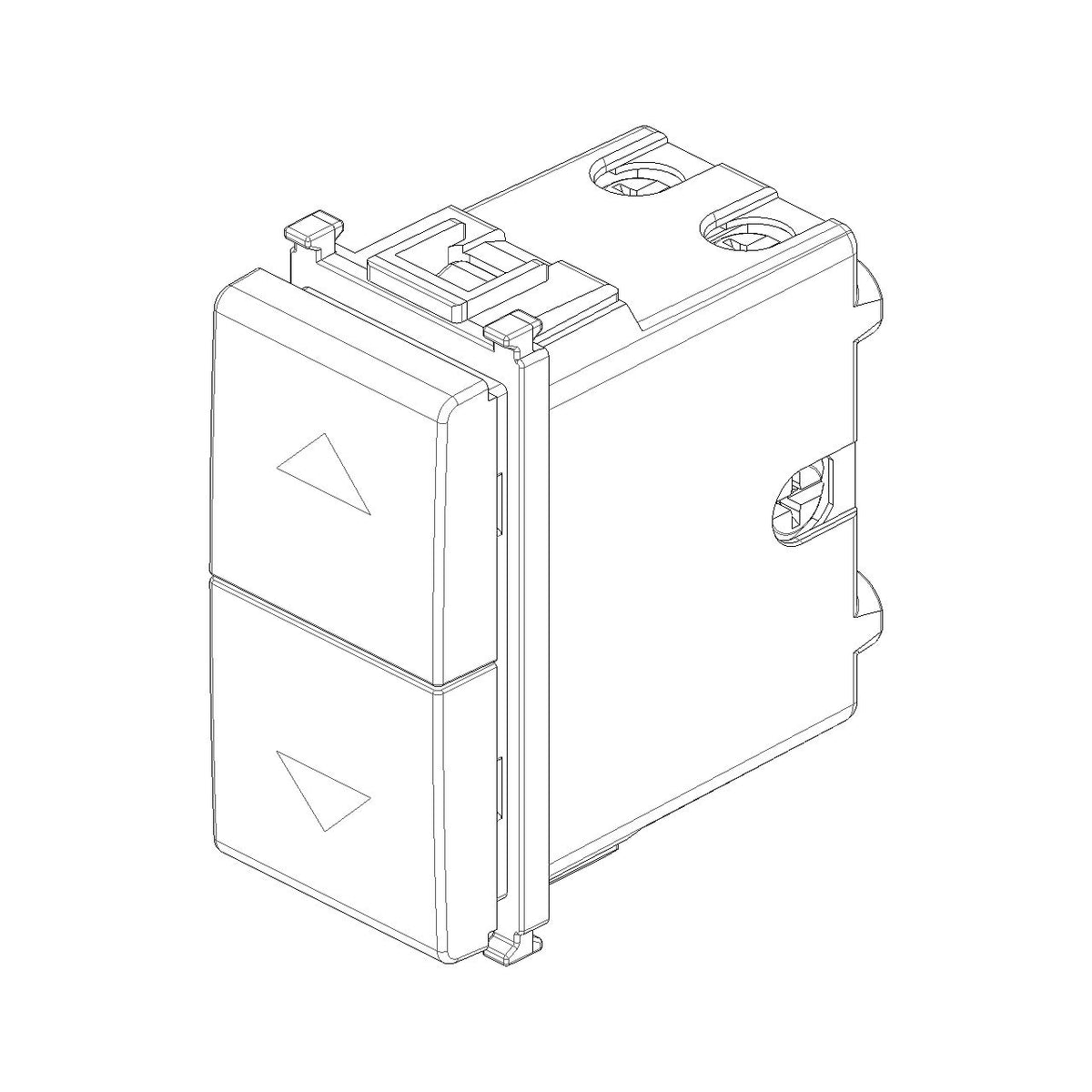 Vimar Plana 3-Position 2-Button 2-Way Switch, 2P, 10AX, 250V, Central OFF Position