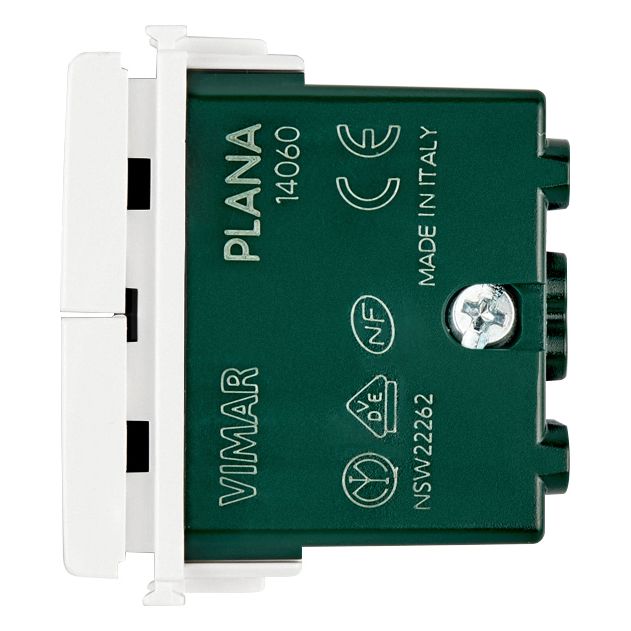 Vimar Plana 3-Position 2-Button 2-Way Switch, 2P, 10AX, 250V, Central OFF Position