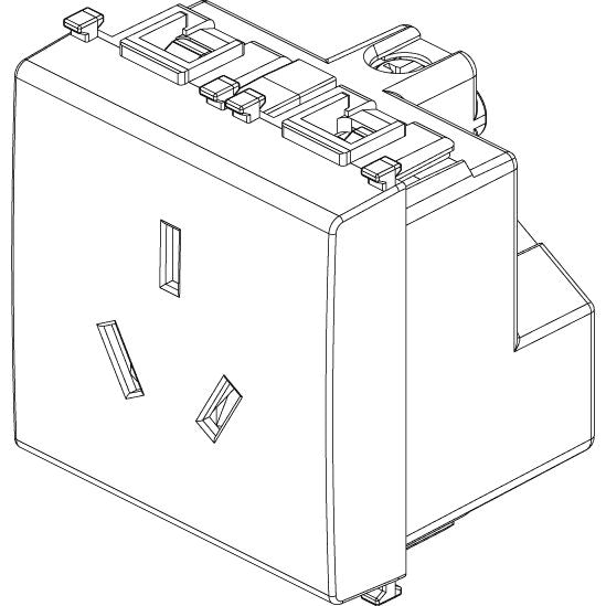 Vimar Plana 2P+E Australian SICURY Socket Outlet, AS/NZS 3112 Type I, 10A, 250V, IP20, Flush Mount