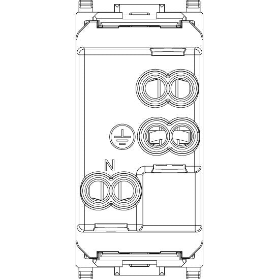 Vimar Plana 2P+E Brazilian SICURY Socket Outlet, 20A, 250V, IP20, Flush Mount, Halogen-Free Thermoplastic