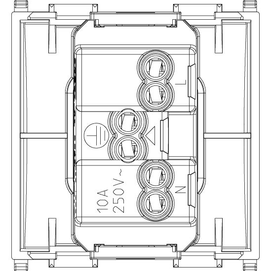 Vimar Plana Swiss Type 13 2P+E Socket Outlet, 2-Module, 10A, 250V, IP20, Flush Mount, Screw Terminals