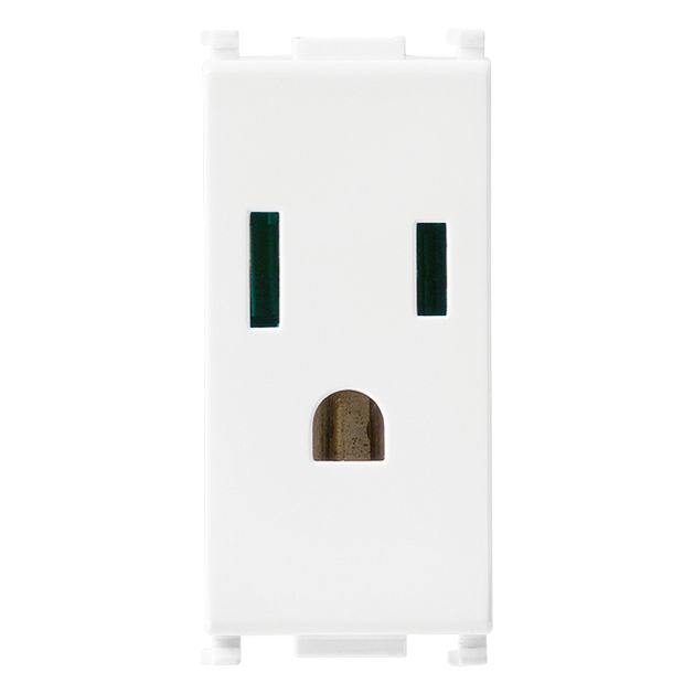 Vimar Plana 2P+E USA SICURY Outlet, 15A, 127V, IP20, Flush-Mounted