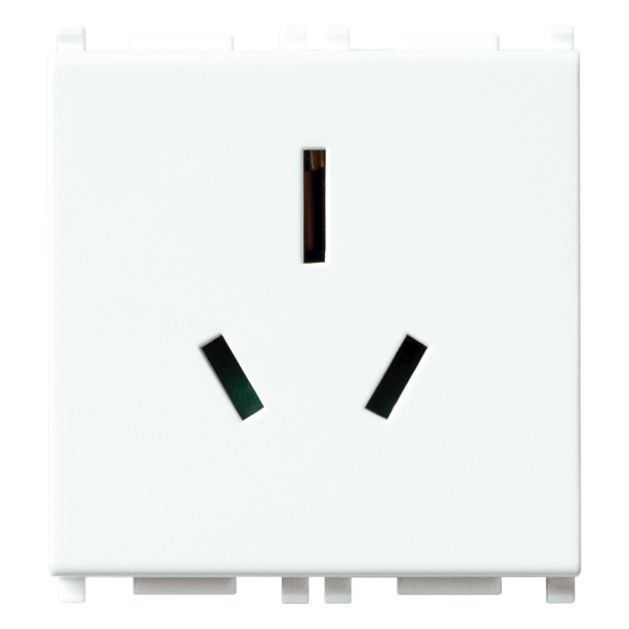 Vimar Plana 2P+E Australian SICURY Socket Outlet, 15A, 250V, 2-Module, Flush-Mounted