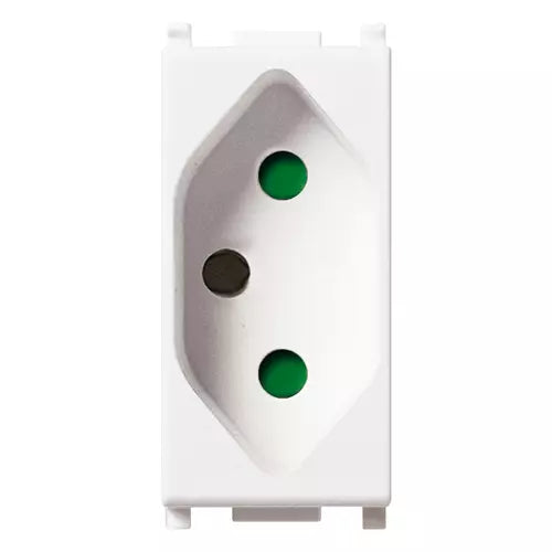 Vimar Plana 2P+E Brazilian SICURY Socket Outlet, 20A, 250V, IP20, Flush Mount, Halogen-Free Thermoplastic