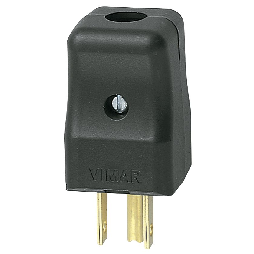 Vimar Supernova 2P+E 15A USA+SASO Plug, 127V, IP20, Axial Cable Entry