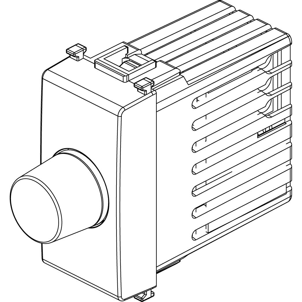 Vimar Plana Dimmer, 230V, 100-500W, For Incandescent Lamps, Push-Push Rotary Control, IP40
