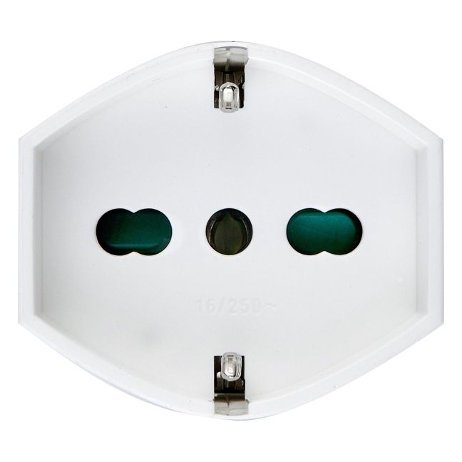 Vimar Supernova 2P+E Universal Axial Socket Outlet, For Euro, Italian and German Plugs, 16A, 250V, IP20, Screw Terminal, Halogen-Free