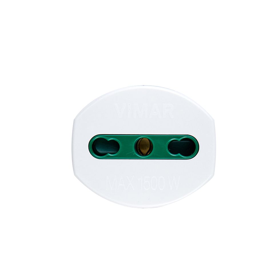 Vimar Sicury German/French to Italian Plug Adapter, 2P+E, 250V, 16A, 1500W, P17/11 Socket