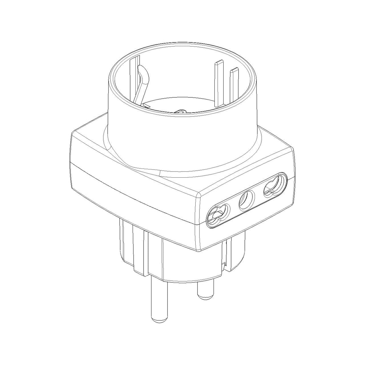 Vimar SICURY S31 Multiway Plug Adapter, German/French Plug, 2x P17/11 and 1x P30 Italian Sockets, 250V, 16A, 1500W